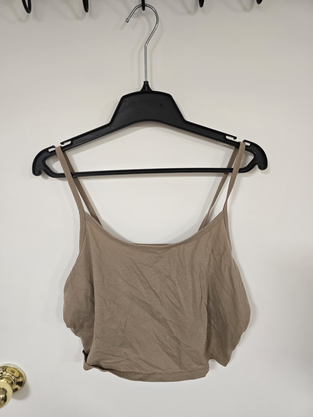 SHEIN Taupe Spaghetti Strap Cropped Camisole